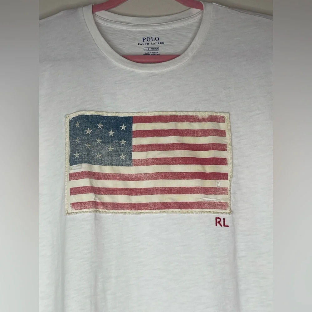 Polo Ralph Lauren - Classic White American Flag T-Shirt - Picture 2 of 4